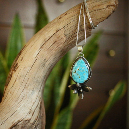 Kingman Turquoise Succulent Pendant